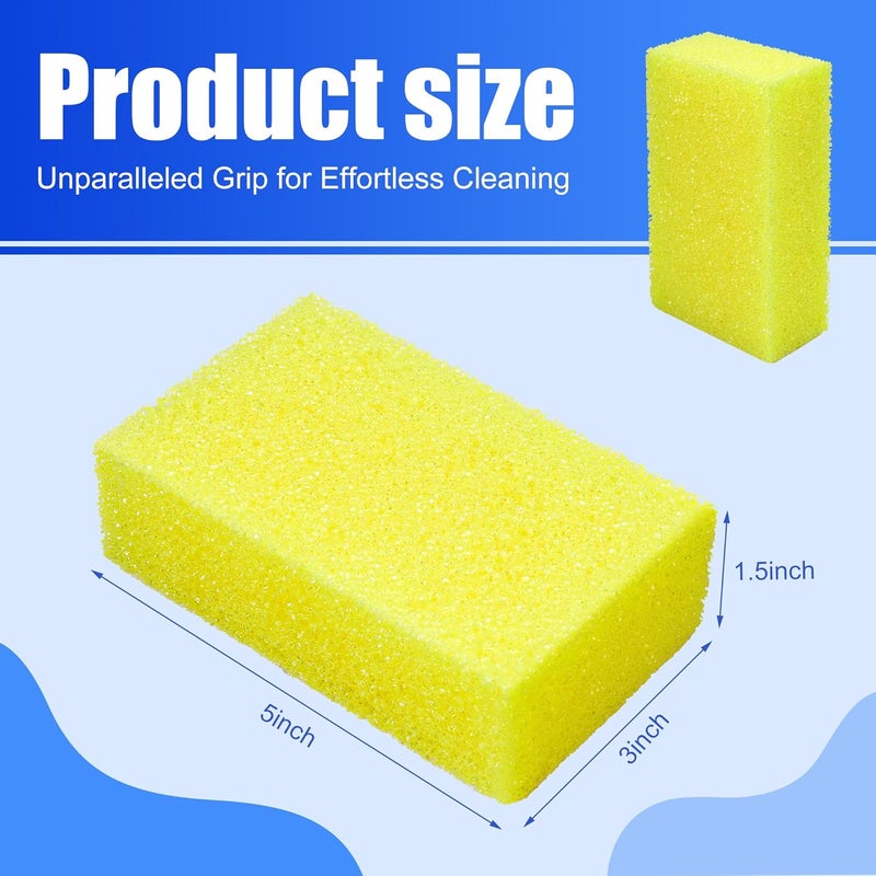 DECOHS 2 Pcs Bug Scrubber Sponge- Reusable Car Bug & Tar Remover Sponge- Car Wash Cleaning Scrub Sponges for Car Detailing (Yellow) - Image 2